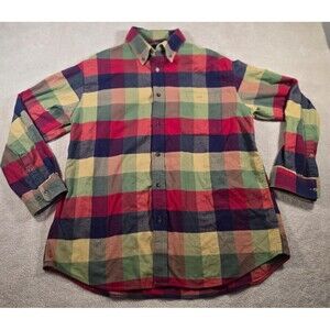 Orvis Plaid Long Sleeve Flannel Button Down Shirt Men's XL Colorful Soft